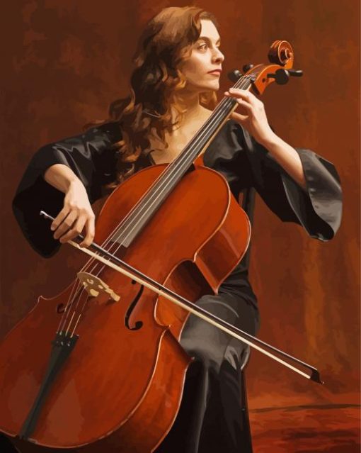 Woman Playing Cello paint by numbers