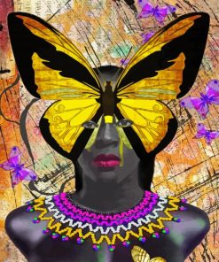 Yellow Butterfly Yvonne Coleman Burney paint by numbers