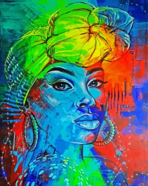 Abstract African Headdress paint by number