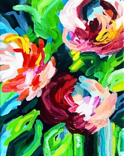 Abstract Flowers paint by number