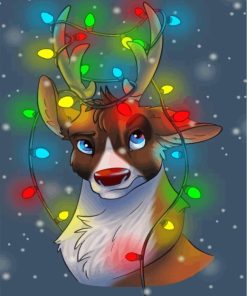 Aesthetic Christmas Rudolph paint by number