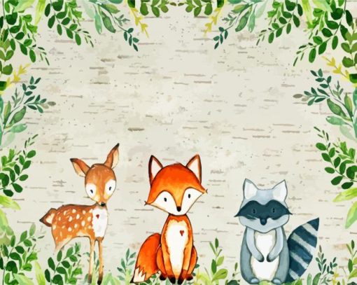 Aesthetic Woodland Animals paint by number
