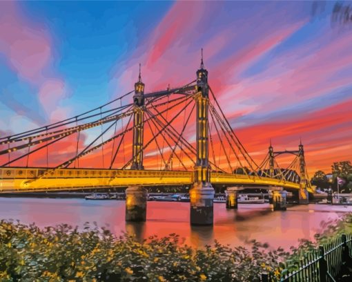 Albert Bridge In London paint by number