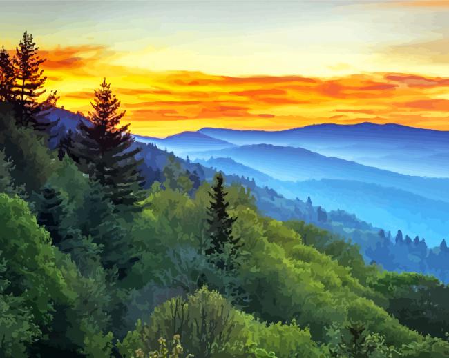 Appalachian Mountains paint by number