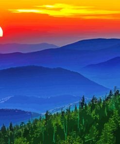 Appalachian Sunset Mountains paint by number