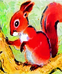 Tit Bird And Red Squirrel paint by number