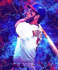 Baseball Bryce Harper paint by number