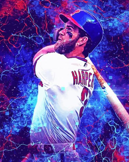 Baseball Bryce Harper paint by number