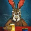Big Eared Bunny Drinking paint by number