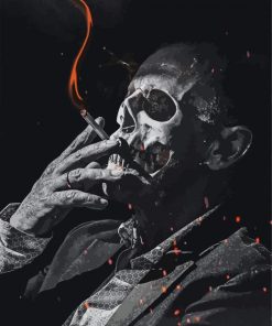 Skull With Cigarette paint by number