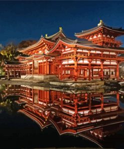 Byodo In Temple Reflection paint by number