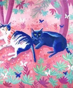 Cats In Garden paint by number