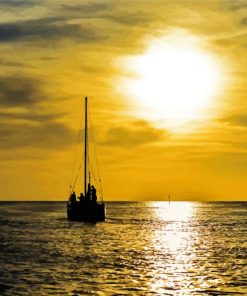 Caye Caulker Sea Sunset paint by number