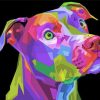 Colorful Pit Bull Art paint by number