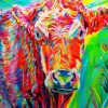 Colourful Cow paint by number