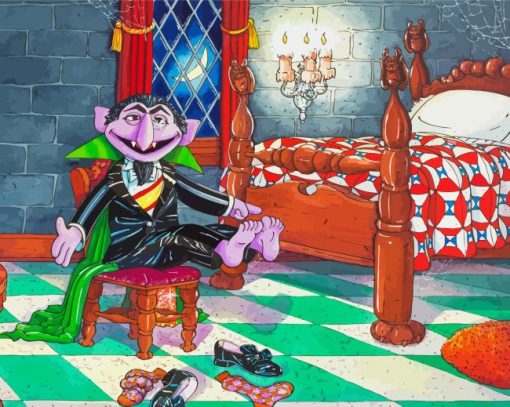 Count Von Count In Bedroom paint by number