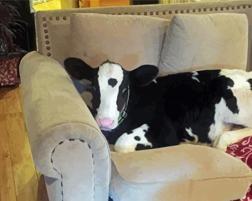 Cow On A Couch paint by number