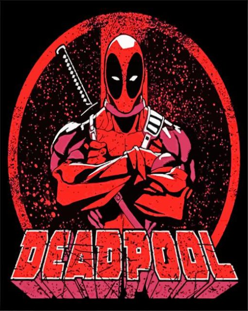 Deadpool Logo Art paint by number