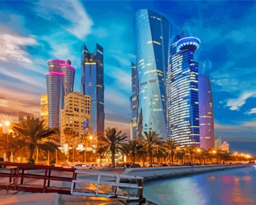 Doha Buildings paint by number