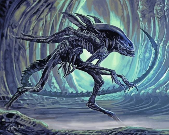 Fantasy Xenomorph Alien paint by number