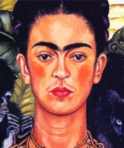 Frida Kahlo Self Portrait With Thorn Necklace And Hummingbird paint by number