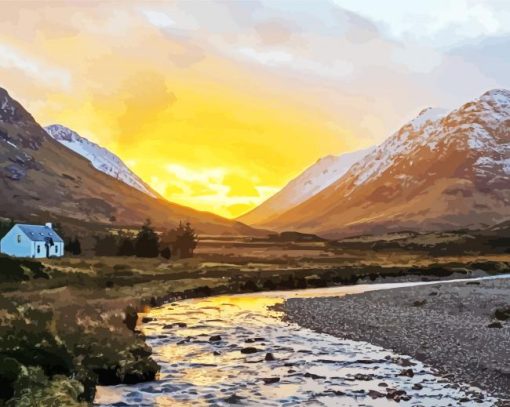 Glen Coe Scotland paint by number