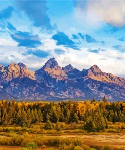Grand Tetons Landscape paint by number