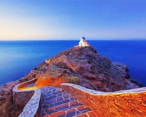 Greece Sifnos Church paint by number