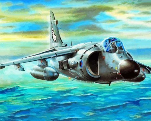 Harrier Aircraft paint by number