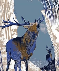 Highland Stag Art paint by number