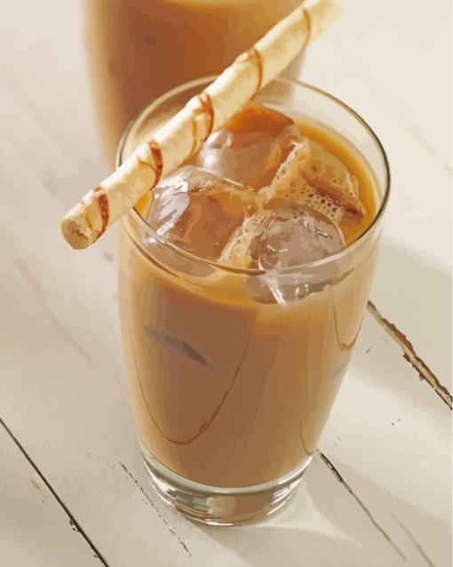 Iced Hot Coffee Latte paint by number