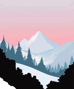 Snowy Mountains paint by number