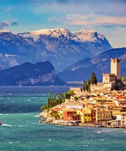 Italian Lake Garda Alps paint by number