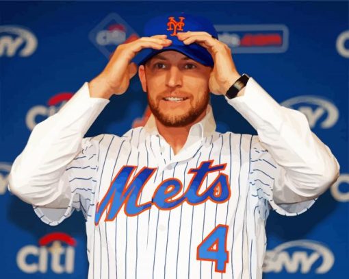 Jed Lowrie Mets paint by number