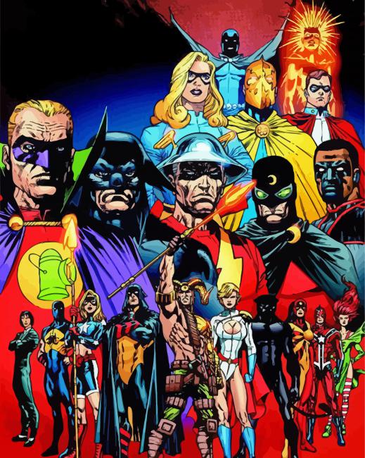 Justice Society Of America paint by number
