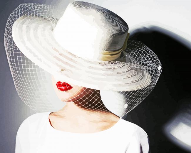 Lady In White Hat paint by number