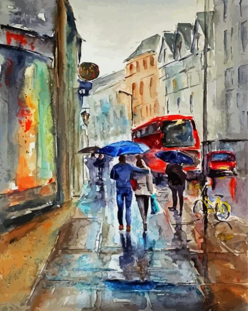 London In The Rain paint by number