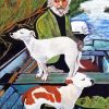 Man In Boat With dogs Art paint by number