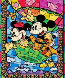 Micky And Minnie Stained Glass paint by number