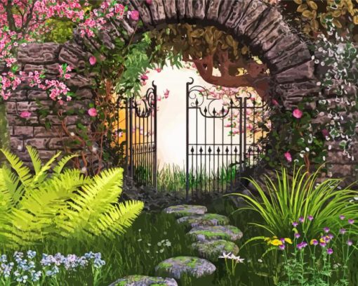 Garden Gate paint by number
