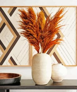 Natural Pampas In Vase paint by number