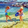 Ocean And Two Little Girls paint by number