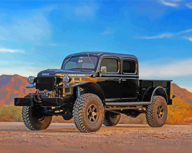 Old Dodge Power Wagon paint by number