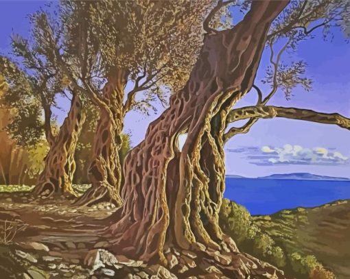 Olive Tree Art paint by number