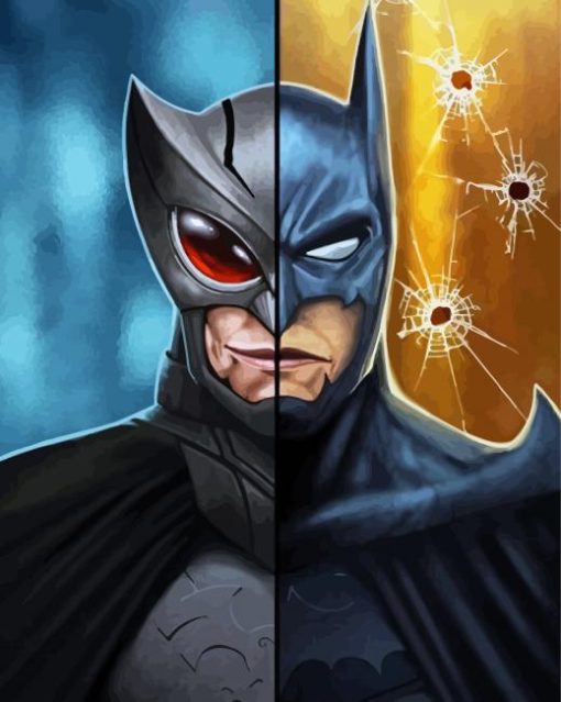 Owlman And Batman paint by number