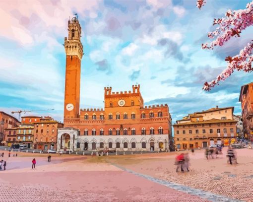 Piazza Del Campo Siena Italy paint by number