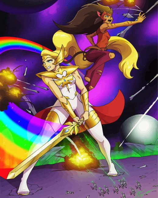 Powerful Catra And She Ra paint by number
