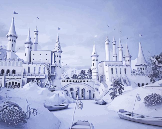 Snowy Palace paint by number