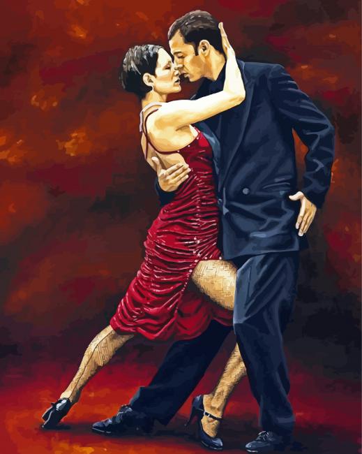 Tango Dancers Couple paint by number
