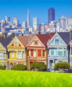 The Painted Ladies San Francisco paint by number